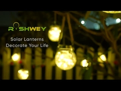 3000K सजावटी सौर दीपक ग्लास प्लास्टिक कैप के साथ सौर ऊर्जा से संचालित दीपक