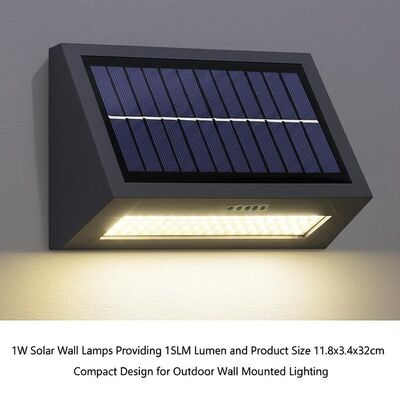 अच्छी कीमत 1W Solar Wall Lamps Providing 15LM Lumen and Product Size 11.8x3.4x32cm Compact Design for Outdoor Wall Mounted Lighting ऑनलाइन